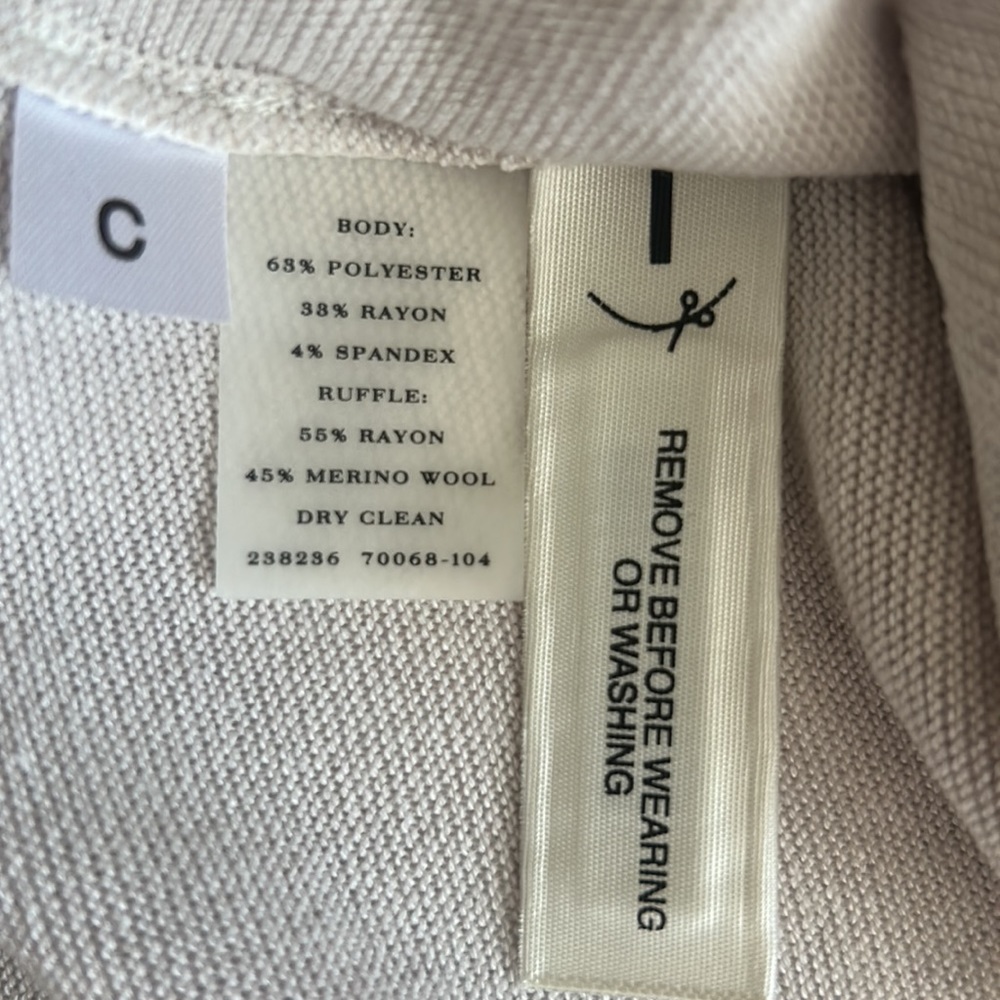 Ann Taylor Tan, V Neck, Button Down Cardigan with Ruffles, Size Small - Picture 5 of 5